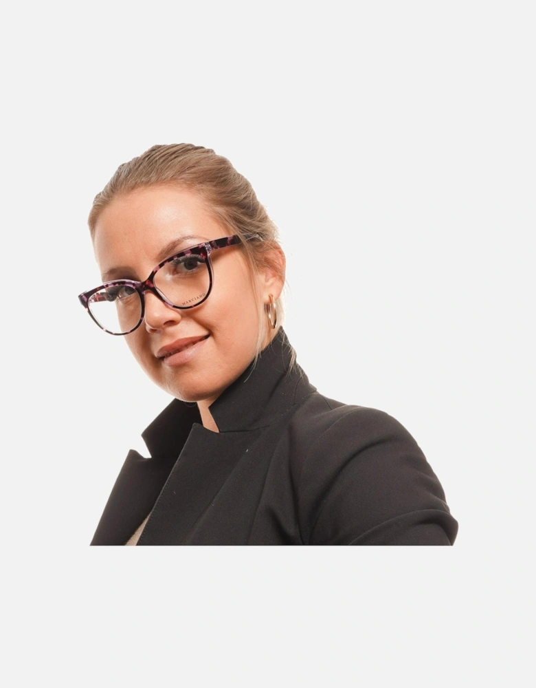 Purple Acetate Cat Eye Glasses with Demo Lenses and Spring Hinges