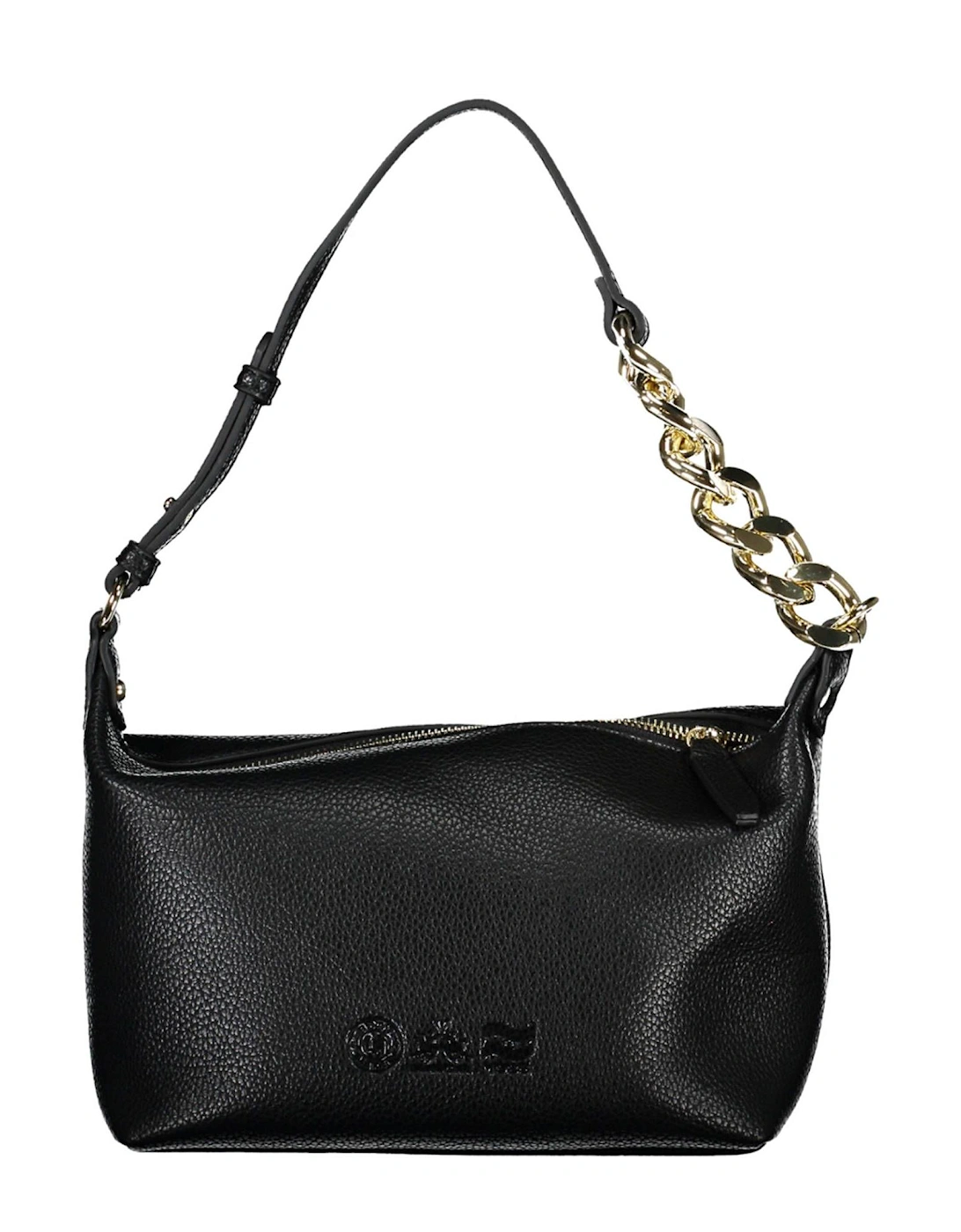 Chic Black Shoulder Bag with Adjustable Strap and Practical Pocket