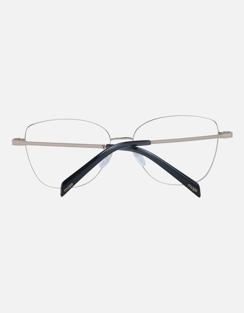 Gold Square Stainless Steel Glasses with Demo Lenses Women Frames