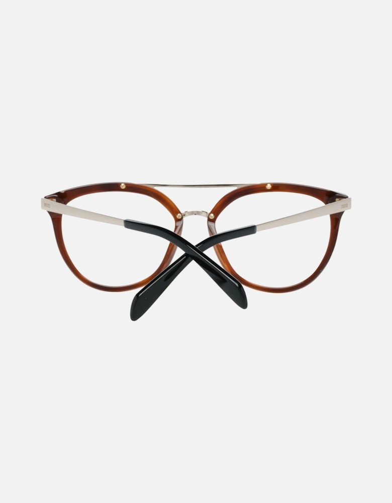 Round Full-Rim Metal & Plastic Frame Glasses Women - Black