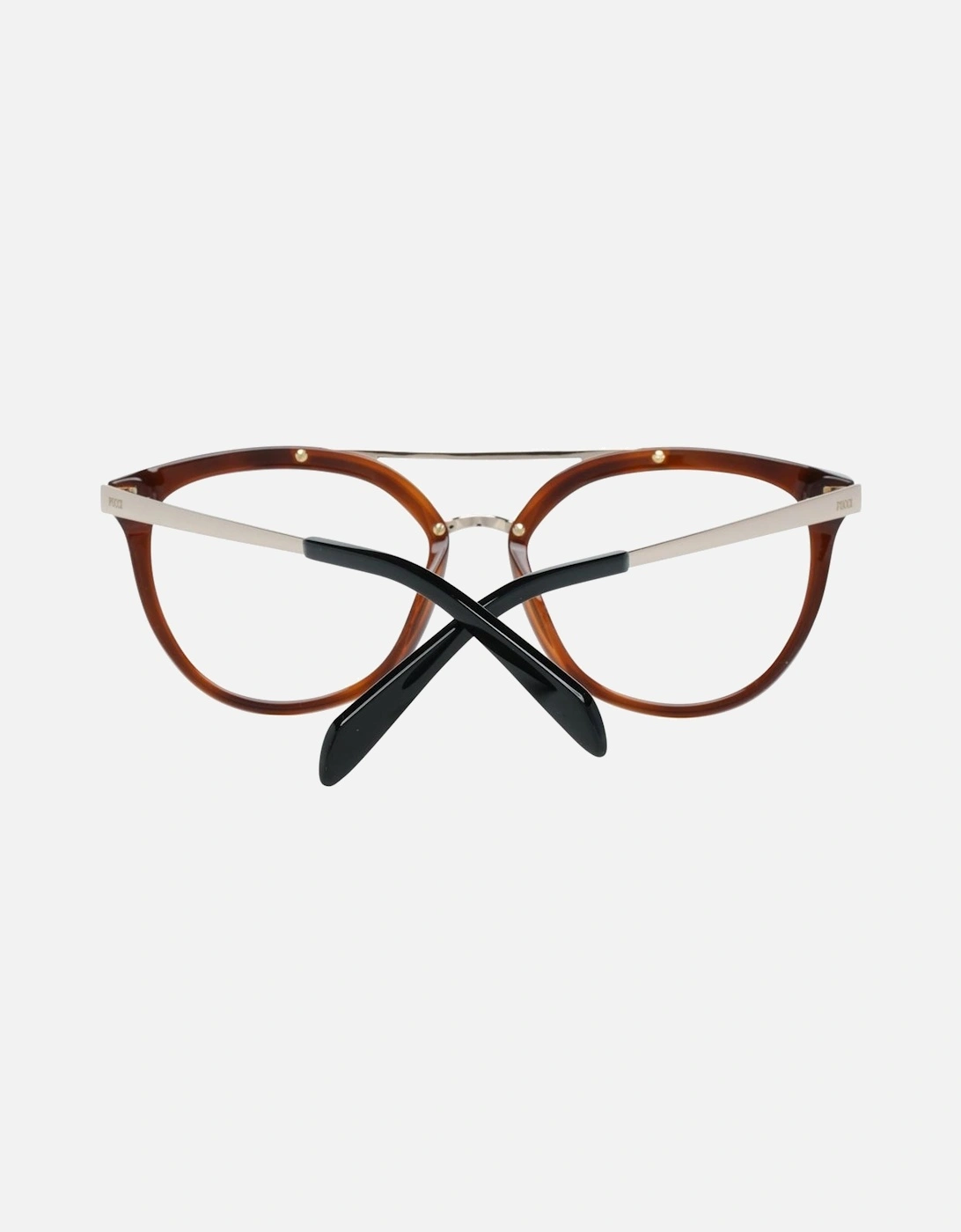 Round Full-Rim Metal & Plastic Frame Glasses Women - Black