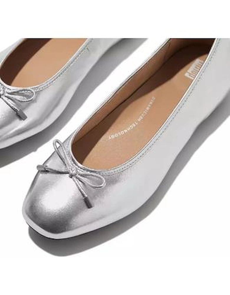 Ballerina/Mary Jane in Silver Leather