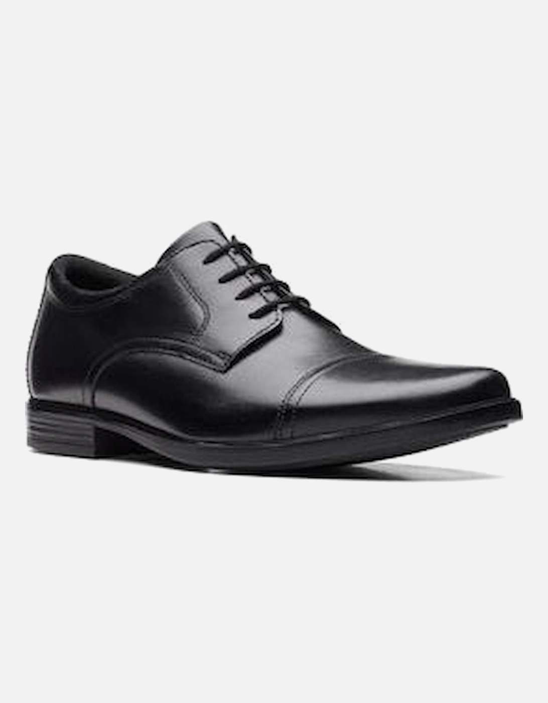 Clarks Men's Black Howard Cap Leather Extra Wide Fit - Size 6.5