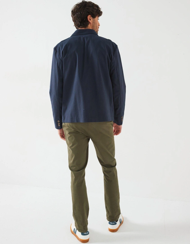 Pinstripe Chore Jacket - Navy