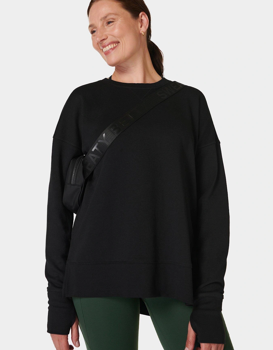 Womens Training After Class Longline Sweatshirt - Black, 2 of 1