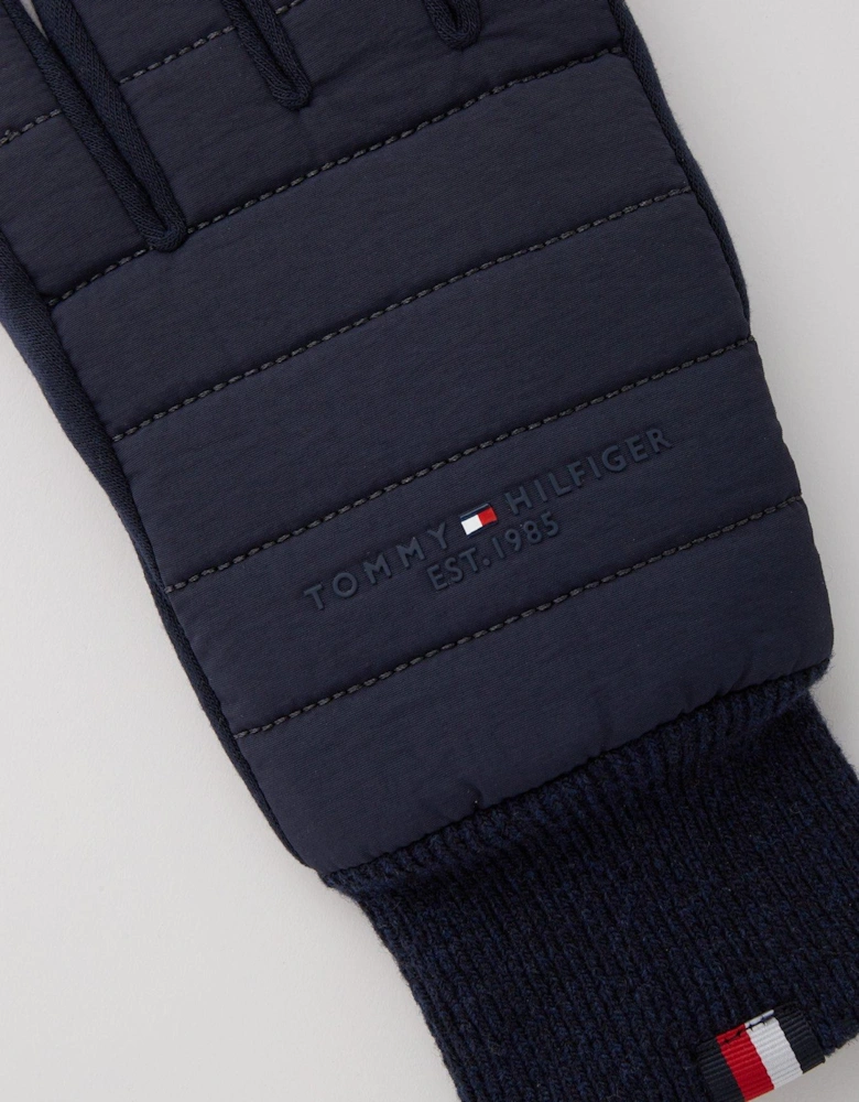 Nylon Logo Knitted Gloves - Navy