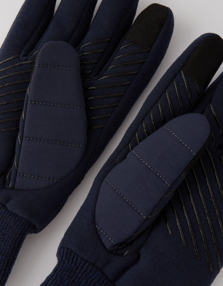 Nylon Logo Knitted Gloves - Navy