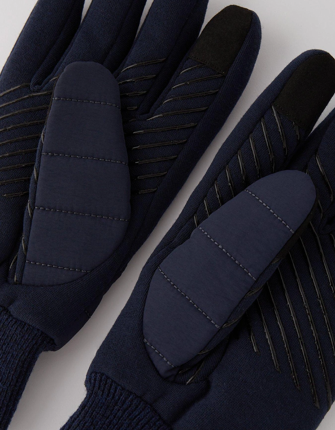 Nylon Logo Knitted Gloves - Navy