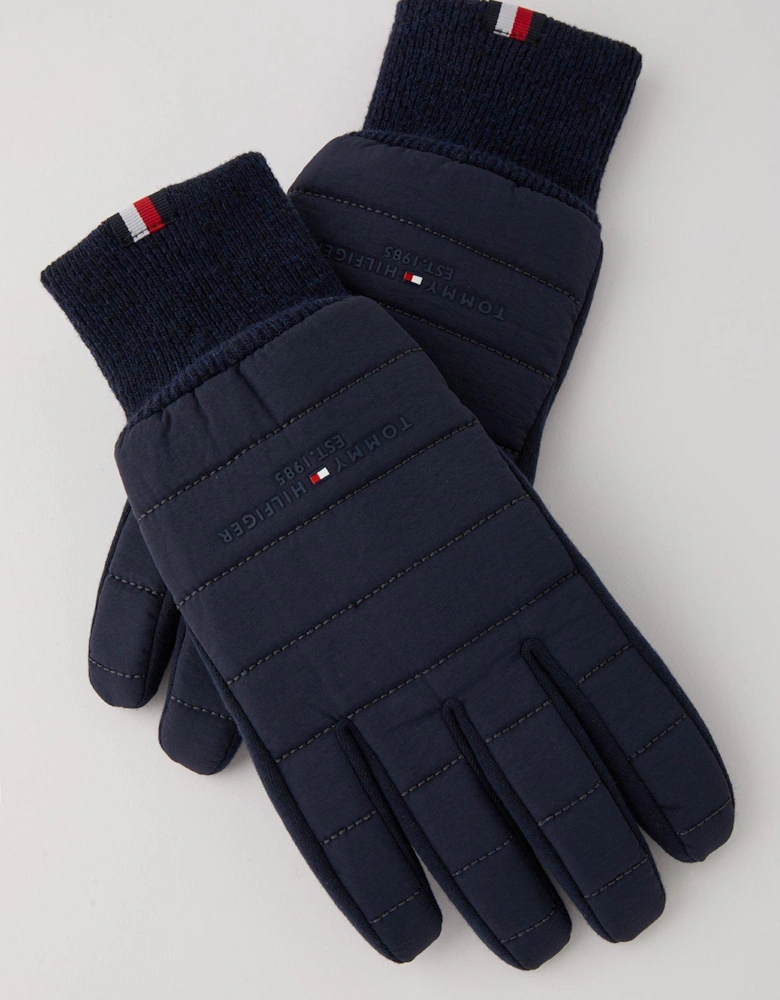 Nylon Logo Knitted Gloves - Navy