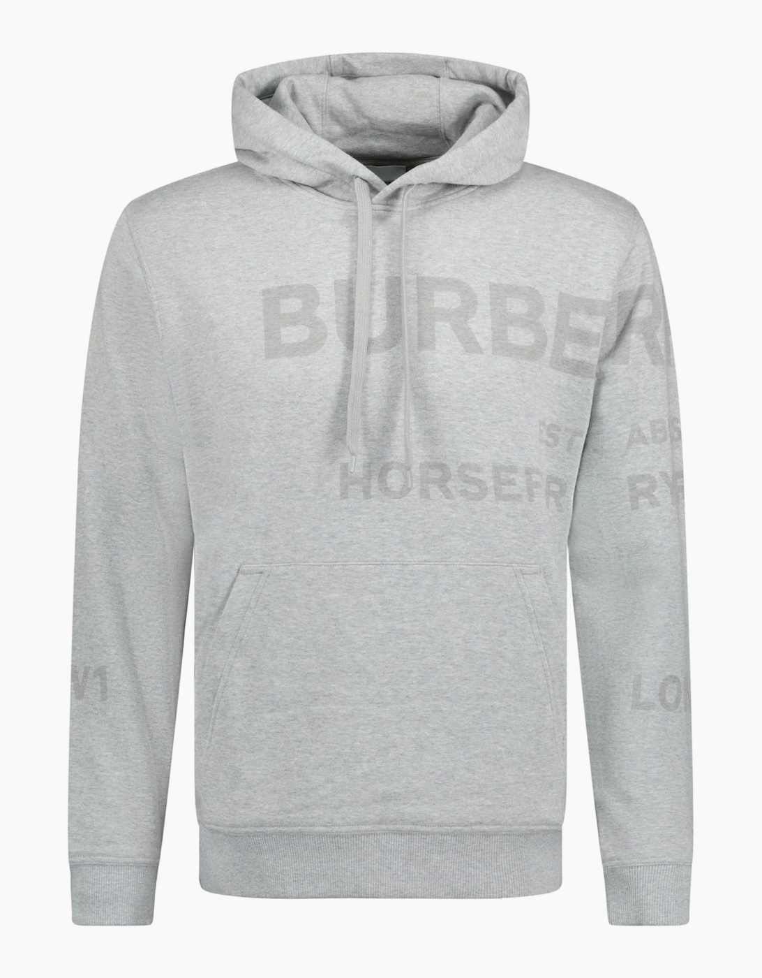 Burberry Men's Grey 'Farley' Logo Print Hooded Sweatshirt  42 Xl
