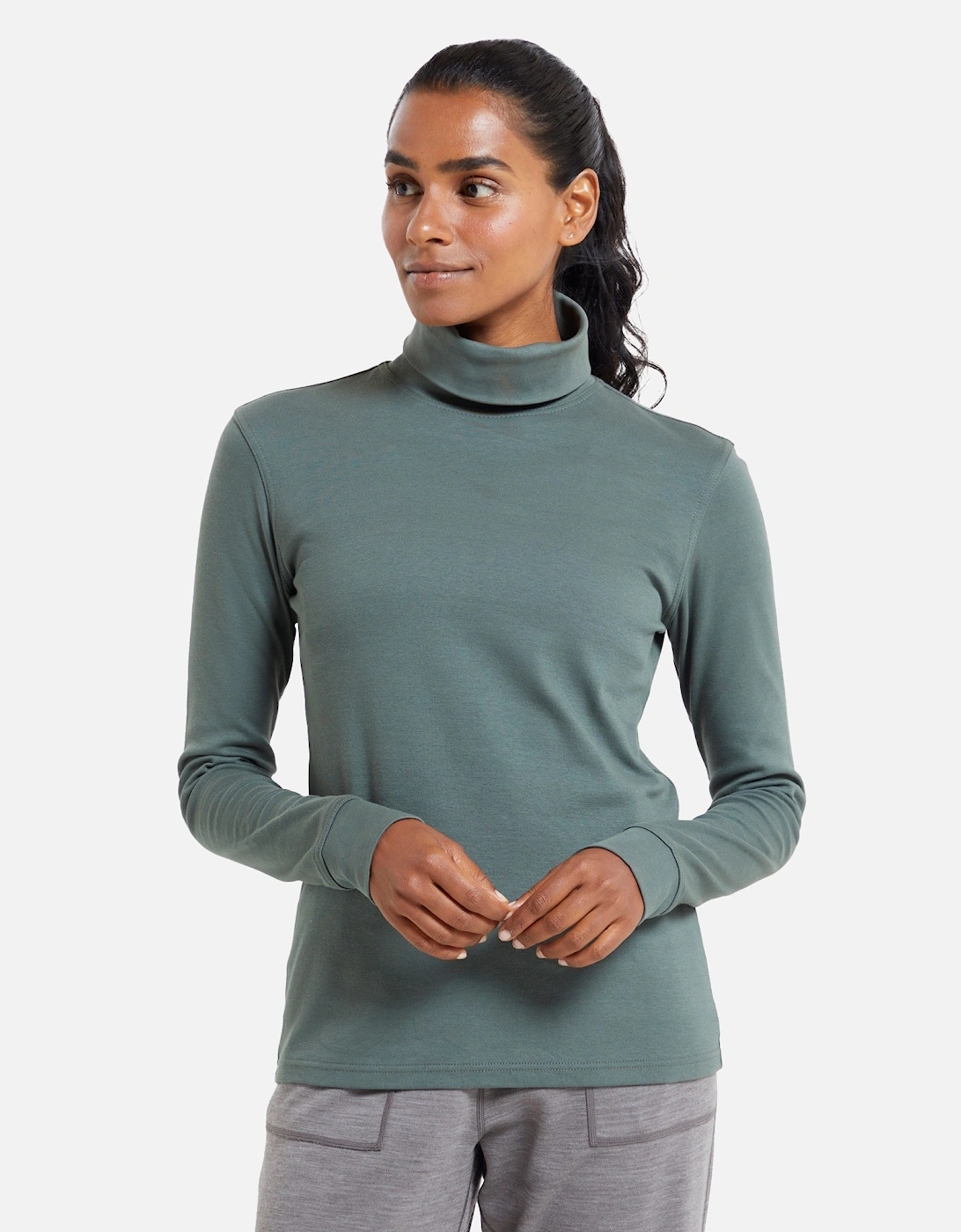 Womens/Ladies Meribel Cotton Roll Neck Long-Sleeved Top, 5 of 4