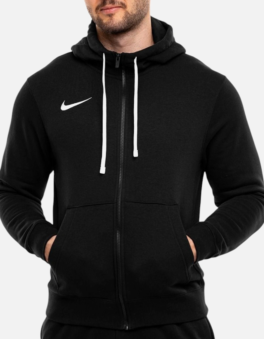 Nike Men's Black Cw6887 Fleece Hoodie Long Sleeve Swoosh Park 20 Full Zip Soccer Hoody - - : 38/Regular M