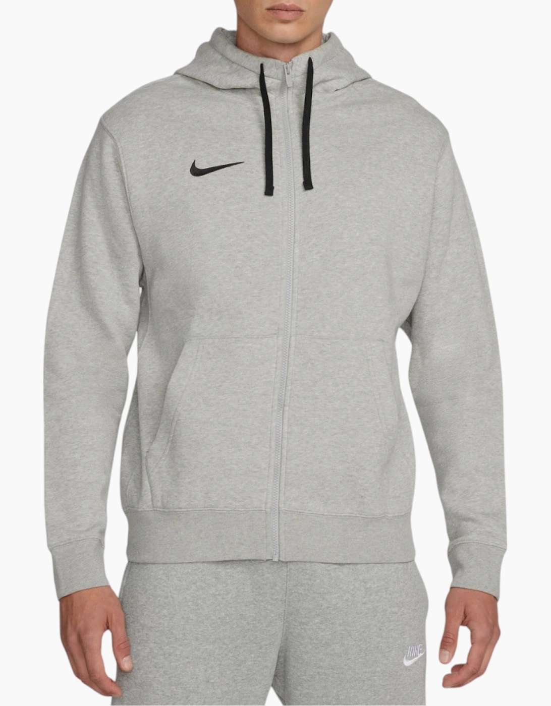 Nike Men's Grey Cw6887 Fleece Hoodie Long Sleeve Swoosh Park 20 Full Zip Soccer Hoody - - : 40/Regular L