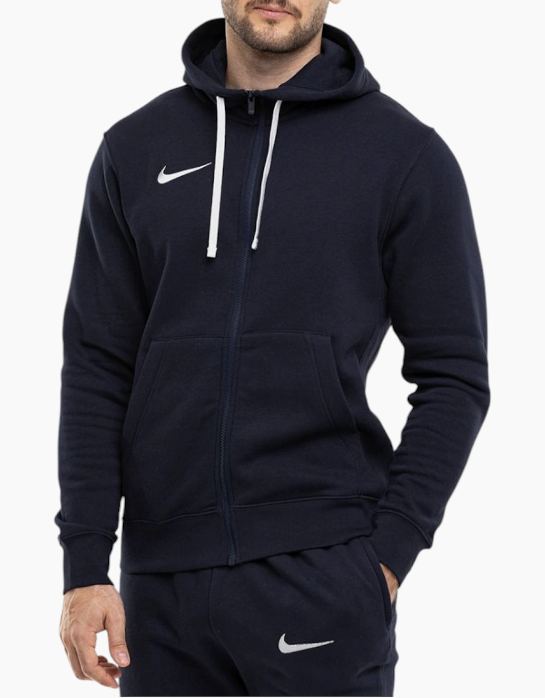 Nike Men's Navy Cw6887 Fleece Hoodie Long Sleeve Swoosh Park 20 Full Zip Soccer Hoody - : 38/Regular M