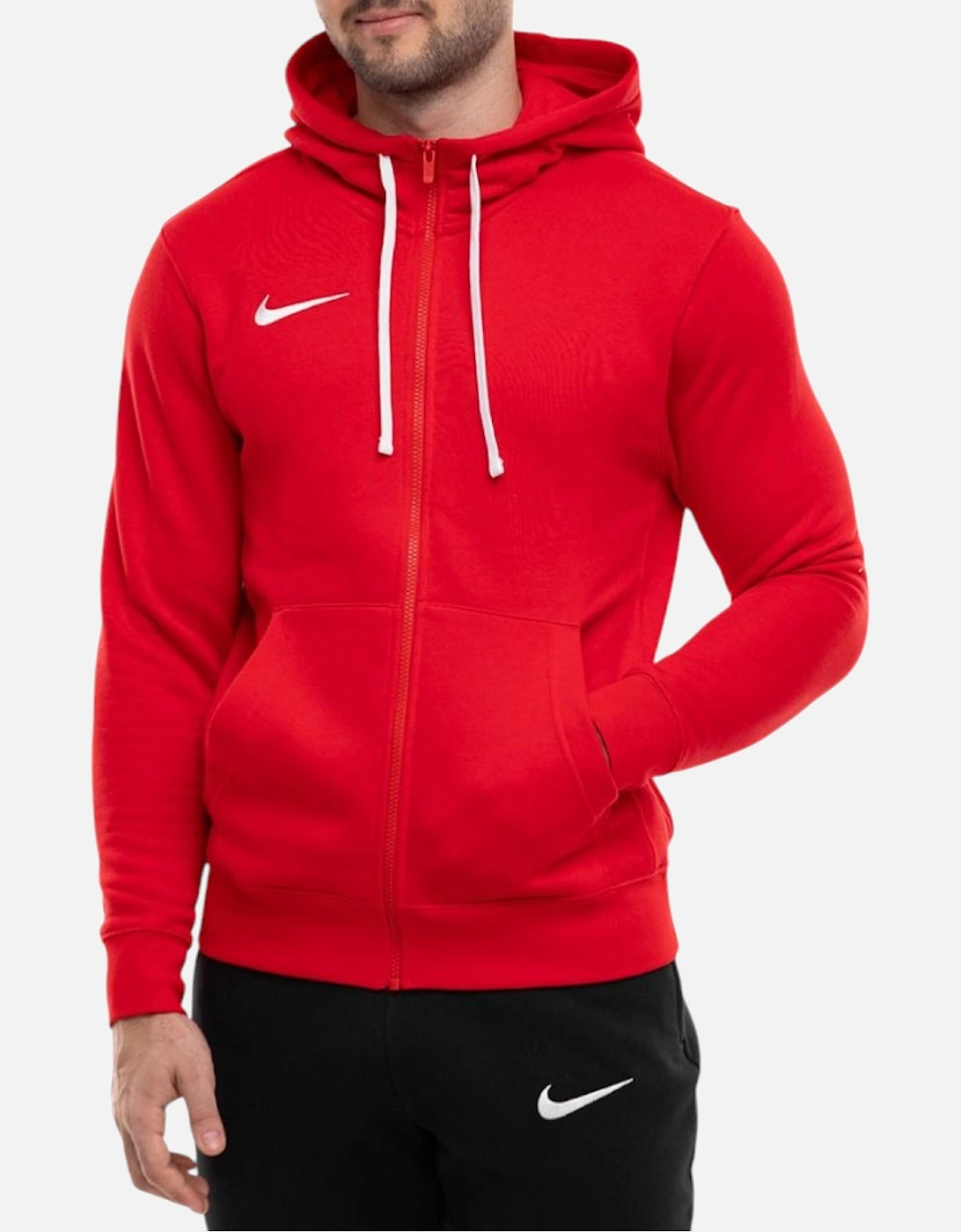 Nike Men's Red Cw6887 Fleece Hoodie Long Sleeve Swoosh Park 20 Full Zip Soccer Hoody - : 40/Regular L