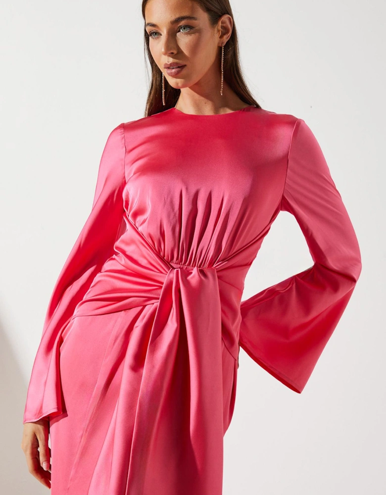 Satin Tie Waist Gown