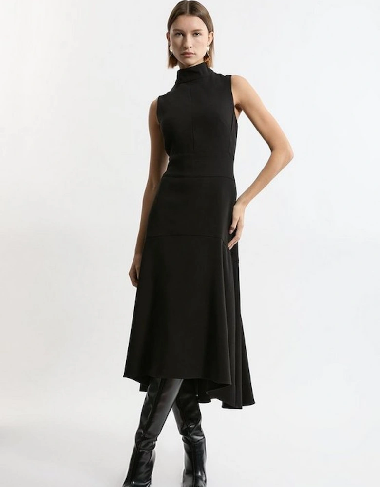 Compact Stretch Essential High Low Midi Dress