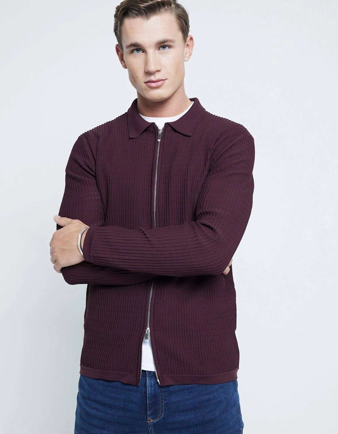 Brick Long Sleeve Knitted Shirt - Dark Red, 4 of 3
