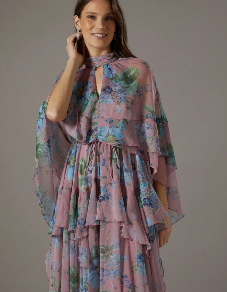 Printed Chiffon Boho Maxi Dress