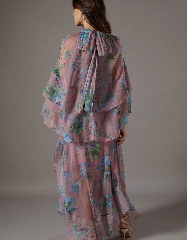 Printed Chiffon Boho Maxi Dress