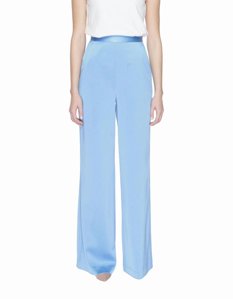 Light Blue Clip Fastening Trousers Women