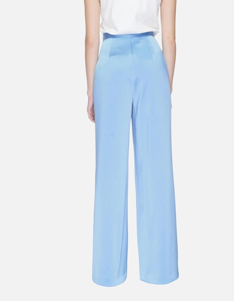 Light Blue Clip Fastening Trousers Women