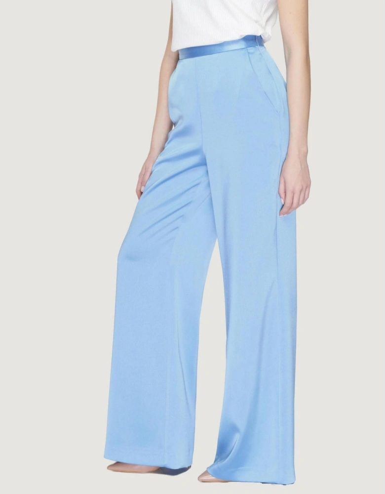 Light Blue Clip Fastening Trousers Women