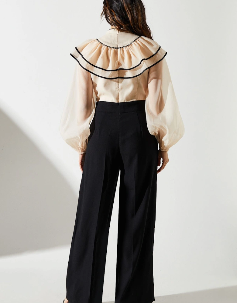 Ruffle Shirt Jumpsuit