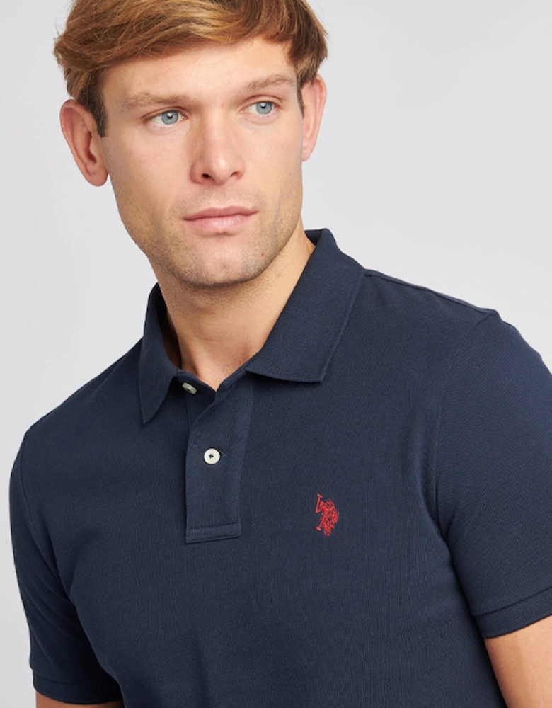 U S Polo Assn DHM Pique Polo Dark Sapphire/Haute Red