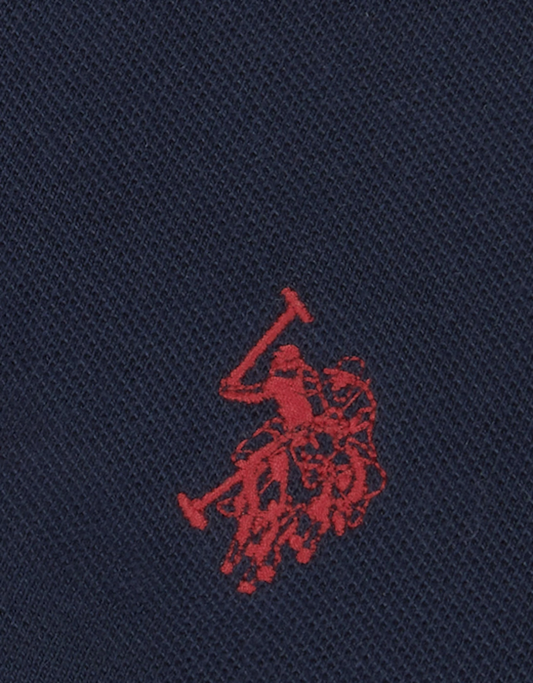 U S Polo Assn DHM Pique Polo Dark Sapphire/Haute Red