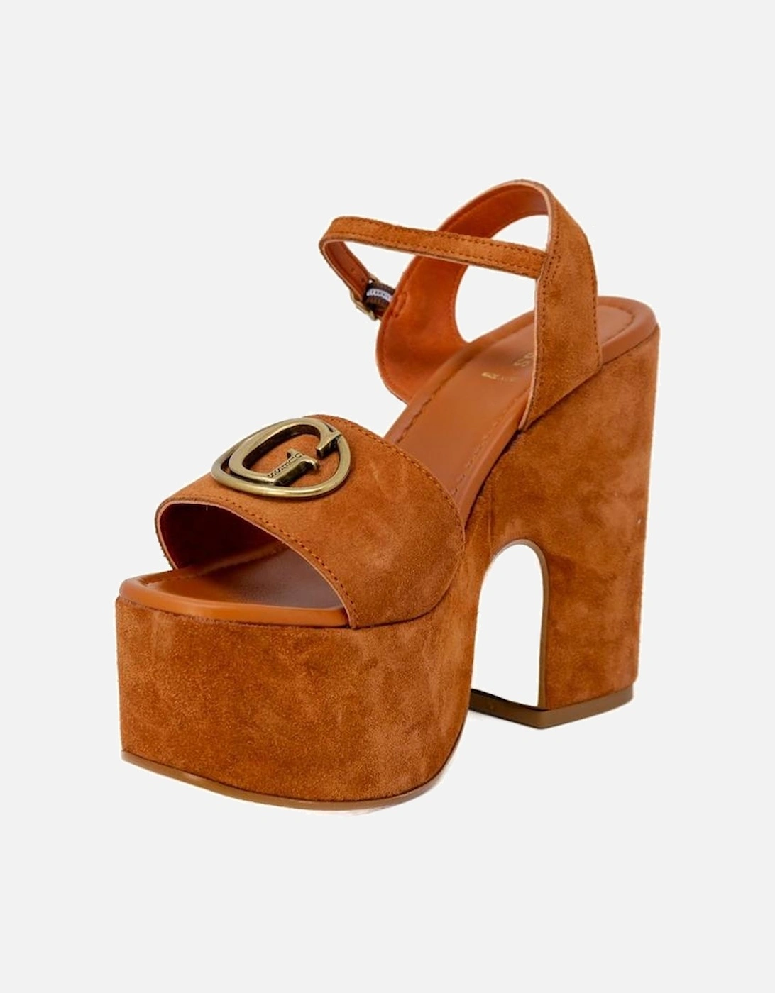 Buckle/Bow Brown Platform Sandals Women