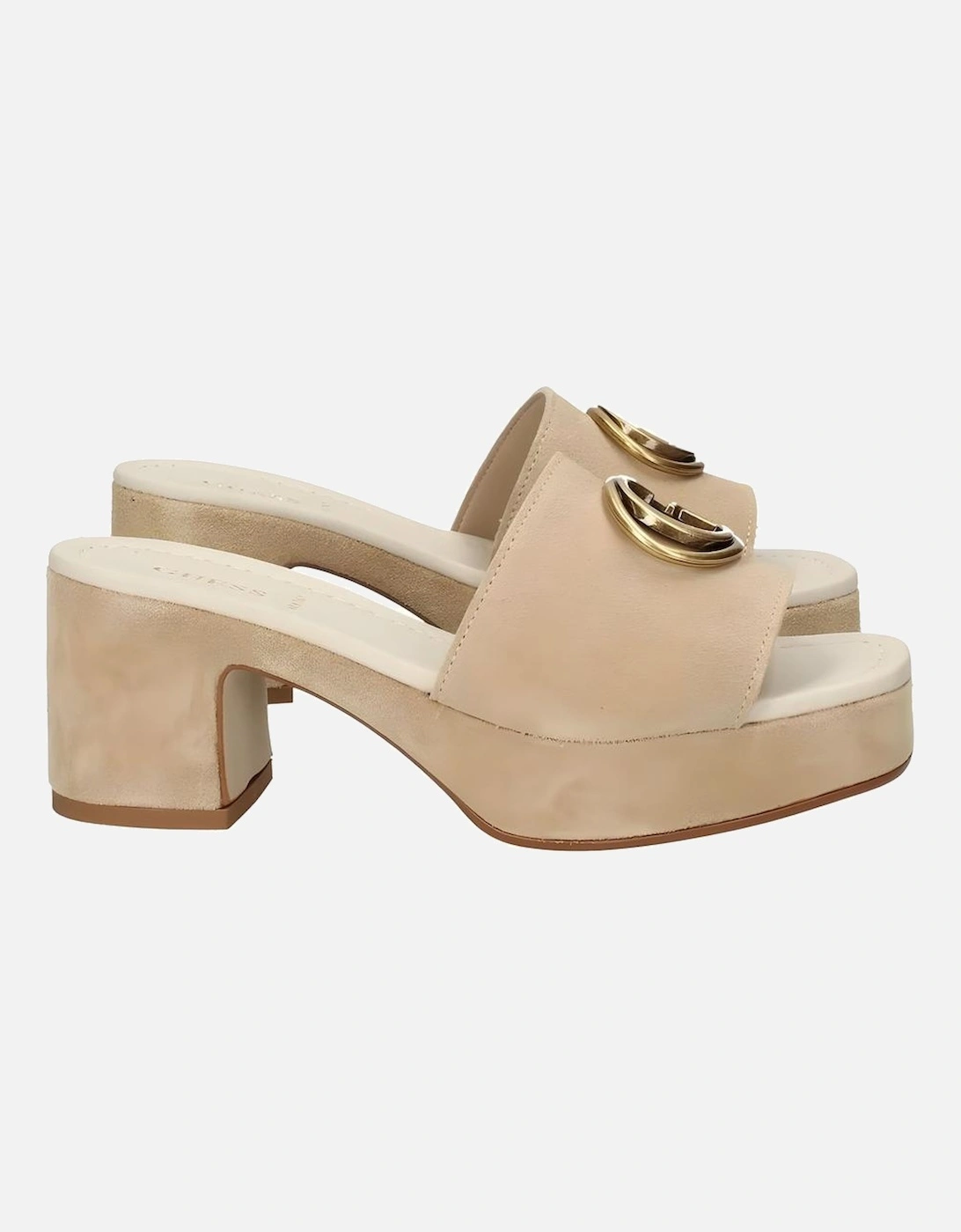 Guess Women's Brown Suede Platform Sandals In - : Size 3.5