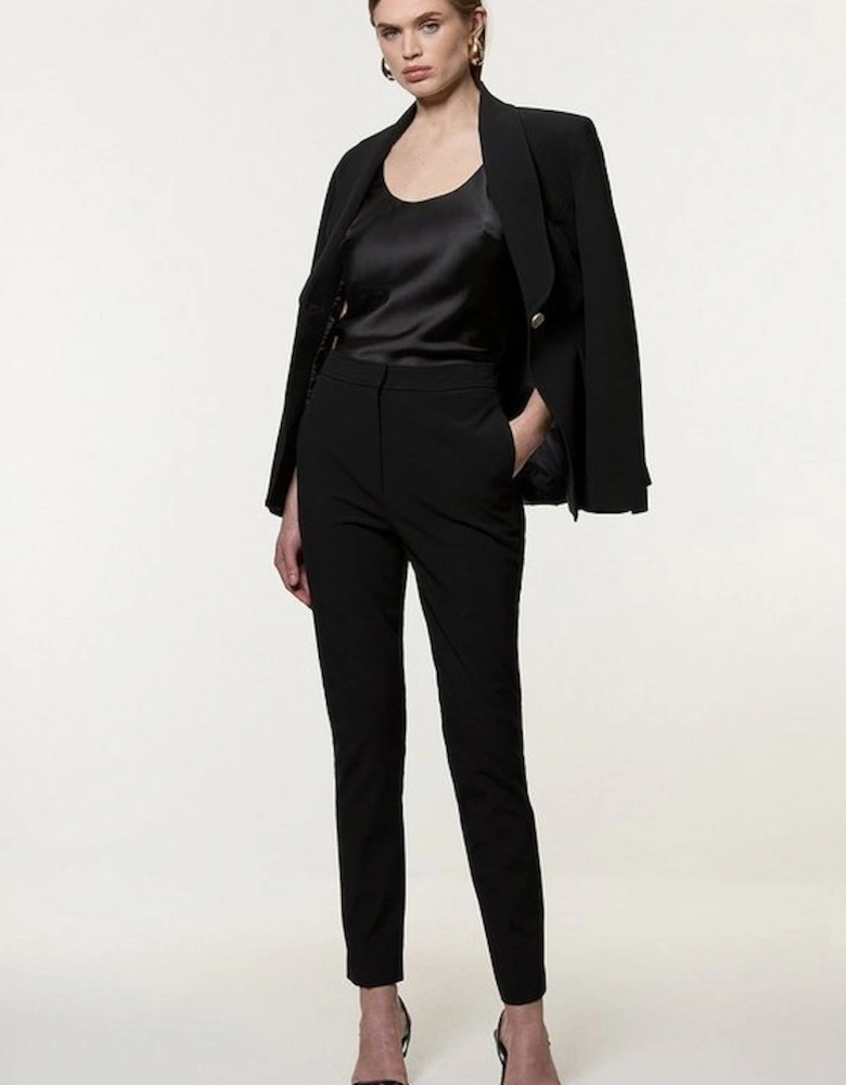 Tall Compact Stretch Stab Stitch Tailored Straight Leg Trouser