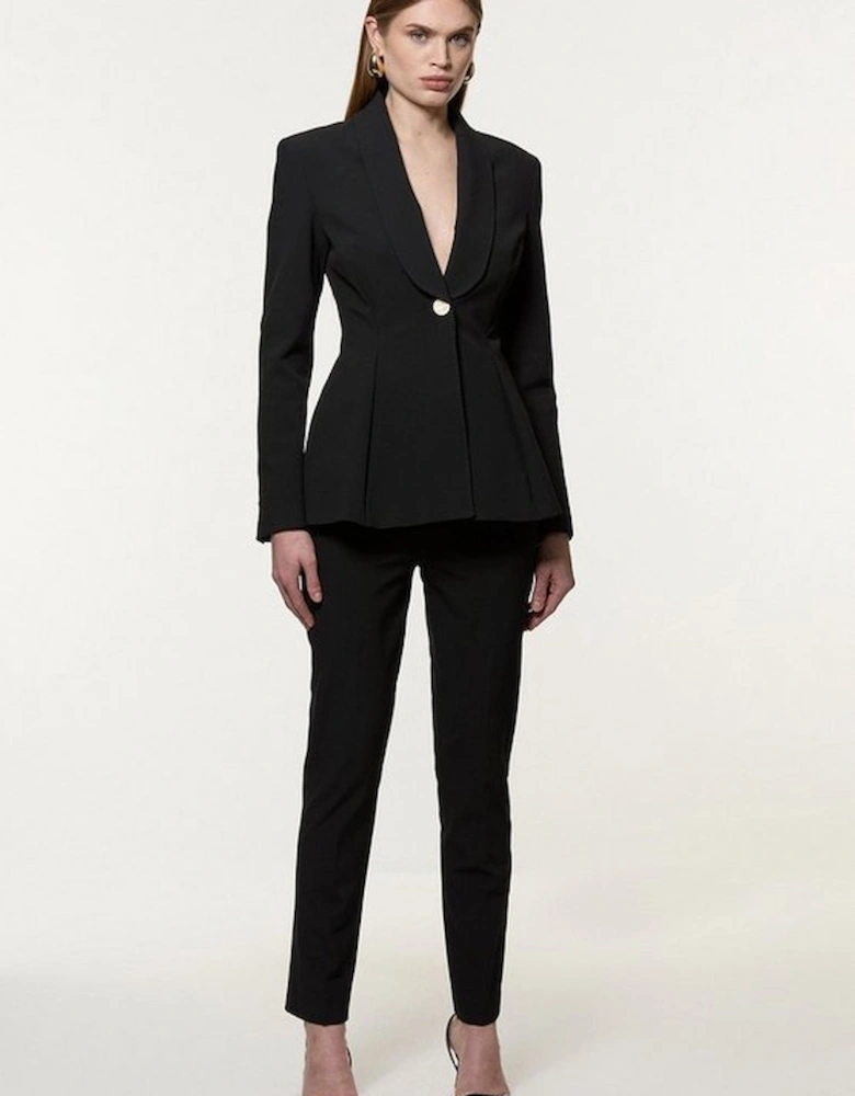 Petite Compact Stretch Stab Stitch Single Breasted Tailored Jacket