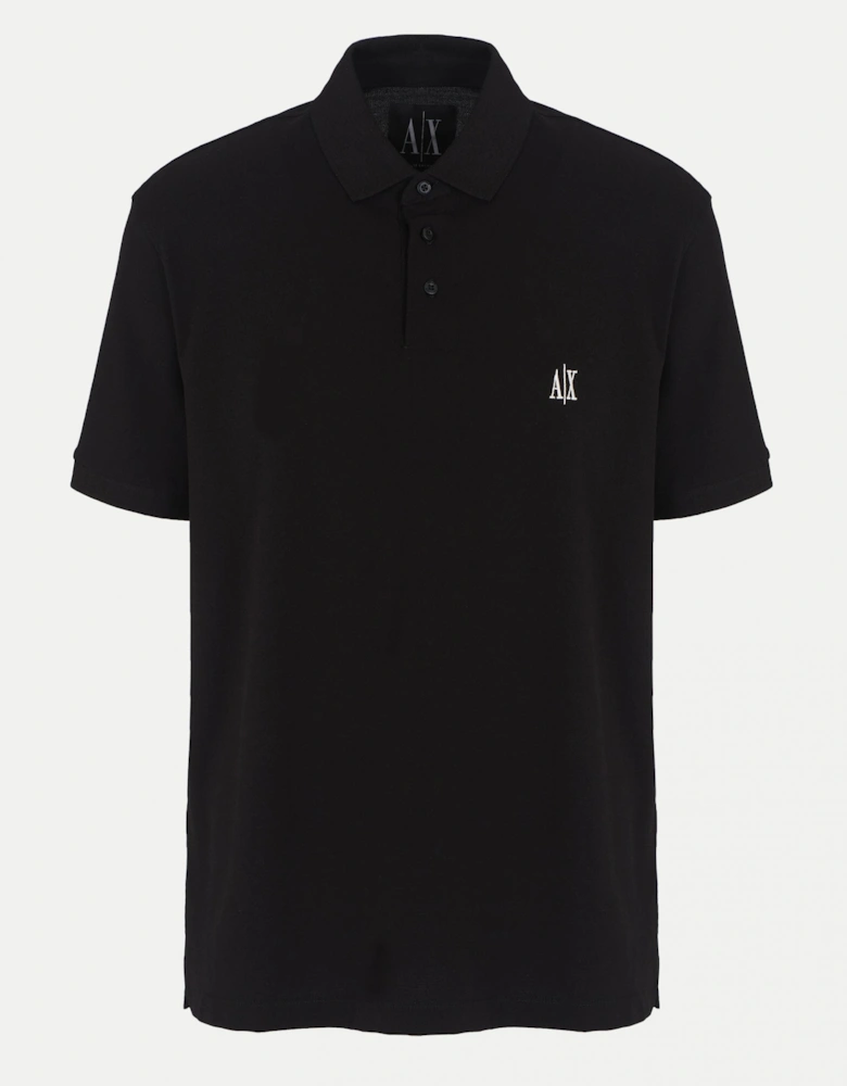 Mens Embroidered A|X Monogram Short Sleeve Polo Shirt