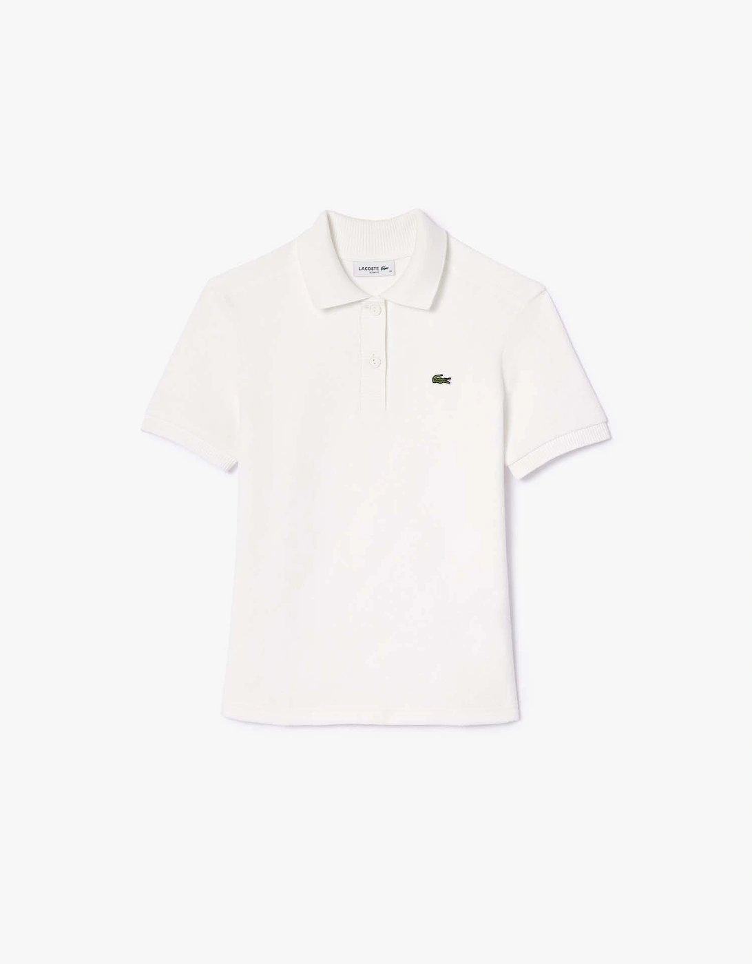 Lacoste Women's Slim-Fit Terry Polo Shirt - Cream - Size: 6