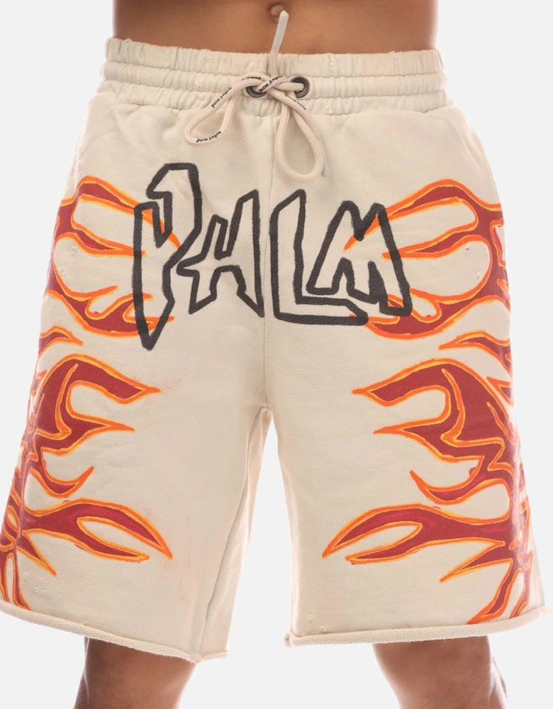 Garment Dye Graffiti Flames Sweat Shorts