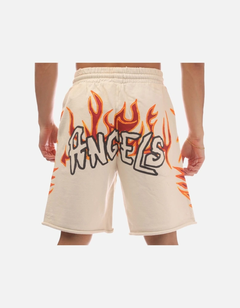 Garment Dye Graffiti Flames Sweat Shorts