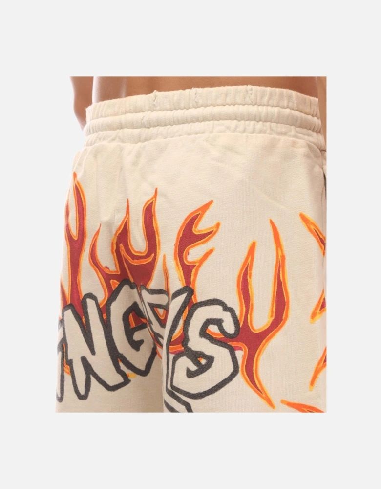 Garment Dye Graffiti Flames Sweat Shorts