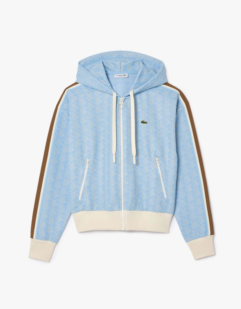 Jacquard Monogram Zip Hoodie