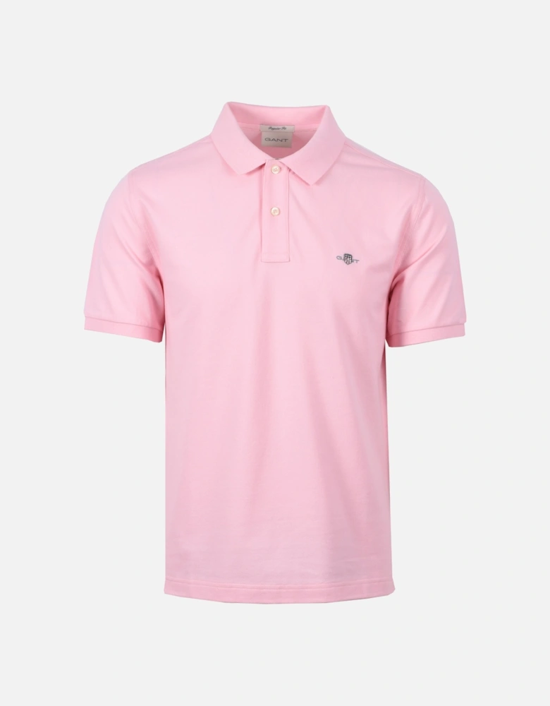 Reg Shield Ss Pique Polo Shirt California Pink