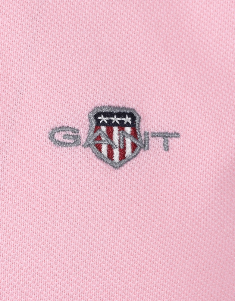 Reg Shield Ss Pique Polo Shirt California Pink