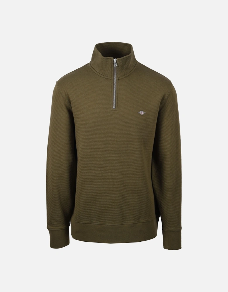 Texture Half Zip Knitwear Juniper Green