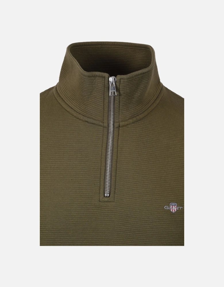 Texture Half Zip Knitwear Juniper Green