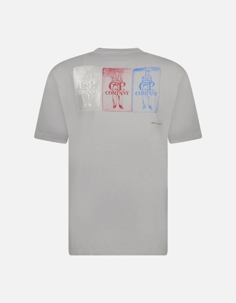 24/1 Jersey Artisanal Three Cards T-Shirt in Grey