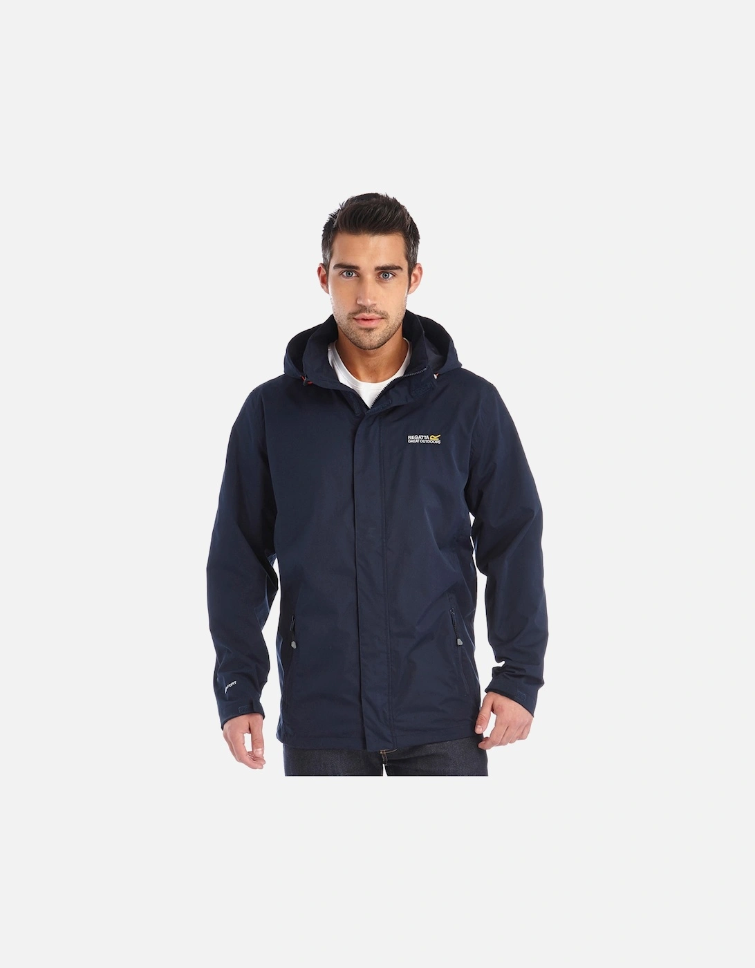 Mens Matt Waterproof Hiking Walking Jacket Coat Navy, 2 of 1