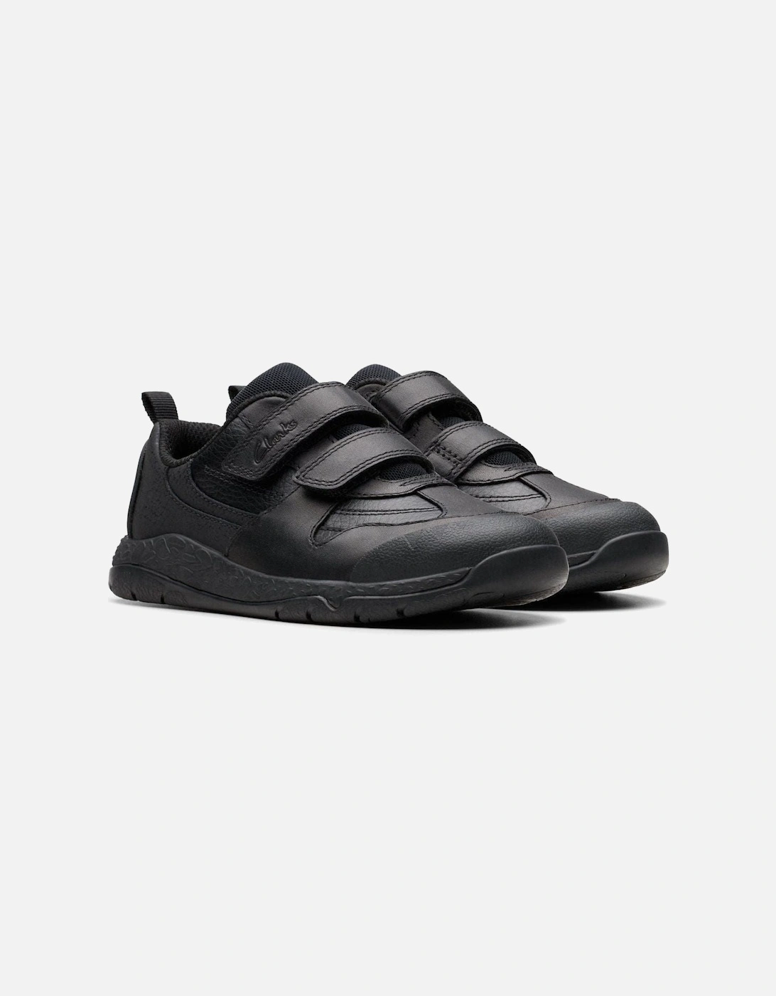 Clarks Unisex Black Steggy 2 Pace Kid School Shoe - Size: 8 Kids