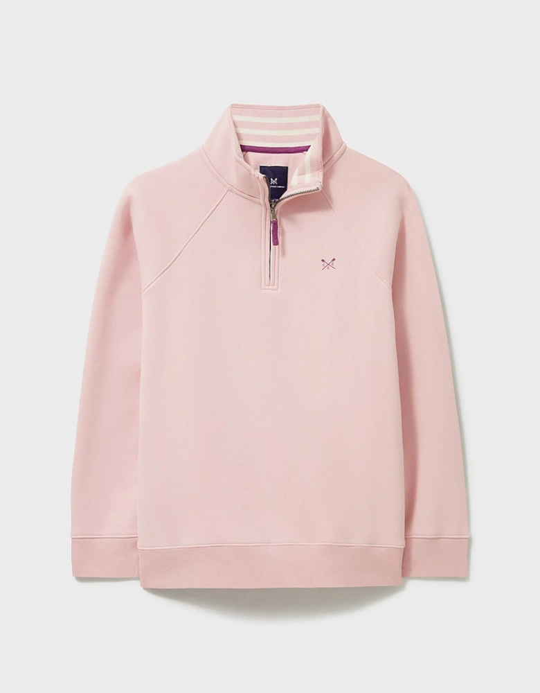 Women's Half Zip Sweatshirt Baby Soft Pink