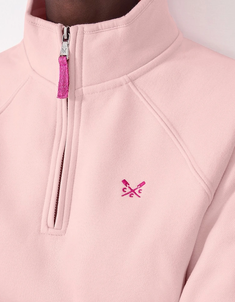 Women's Half Zip Sweatshirt Baby Soft Pink