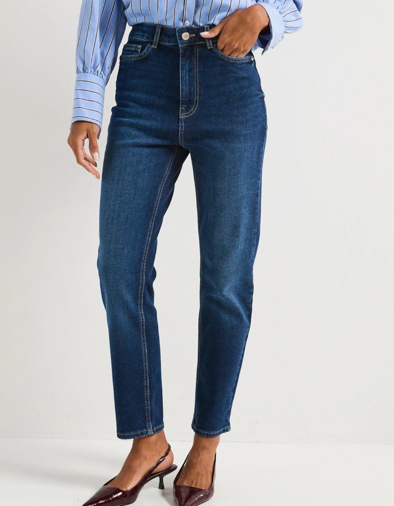 Comfort Girlfriend Straight Leg Jeans - Dark Wash